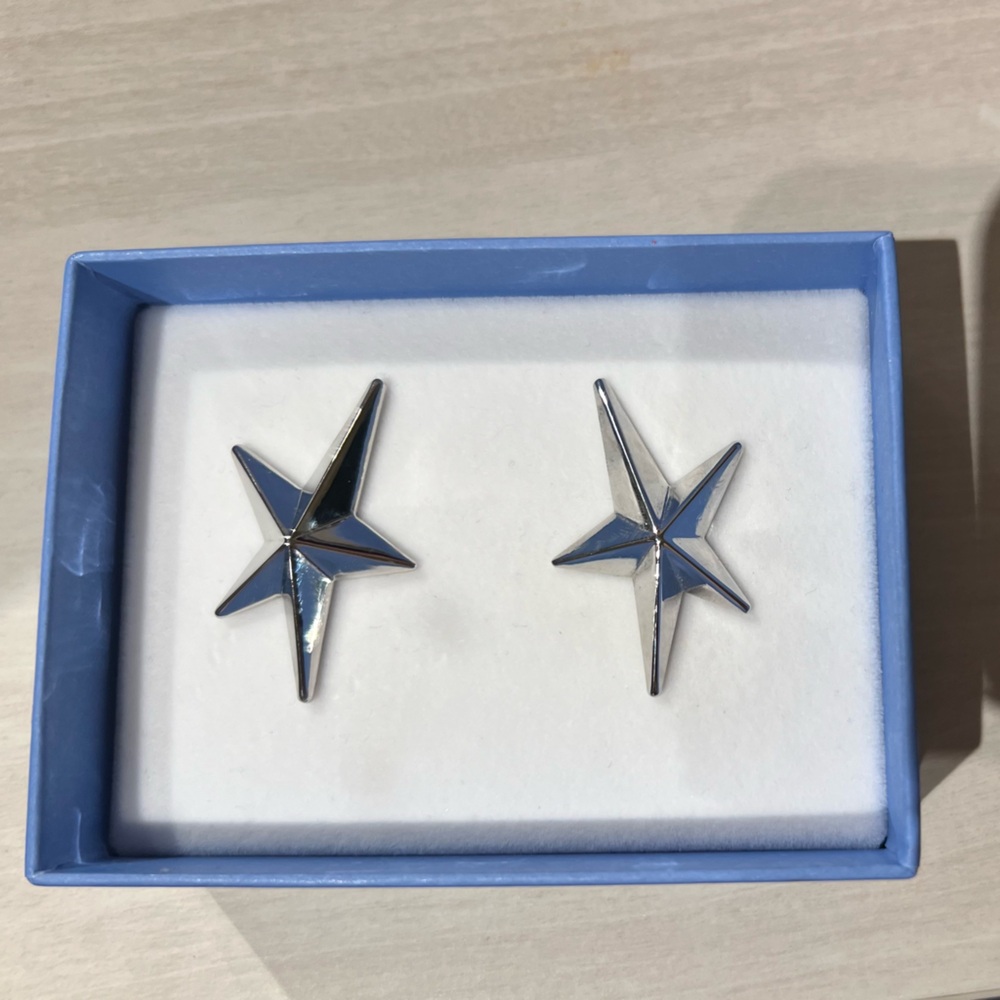 NEW Mugler x H&M Star-Shaped Clip Earrings Chunky Y2K LIMITED EDITION SOLD OUT